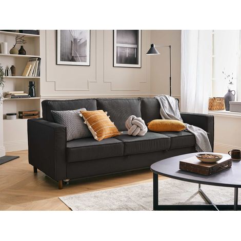 Jake - 3-sitzer sofa – mit schlaffunktion – aus cord - dunkelgrau