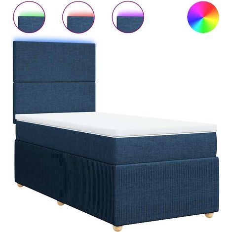 Maison Exclusive - Giroletto a Molle con Materasso Blu 90x200 cm inTessuto (1/5)