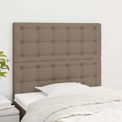 2 pcs Têtes de lit pour lit adulte, Tableau décoratif de chevet Taupe 90x5x78/88 cm Tissu SDG97027 (1/5)