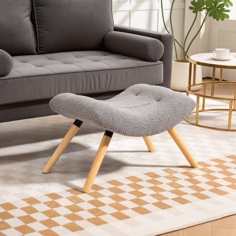 Tabouret, repose-pieds ergonomique, gris clair, 67x45x38 cm