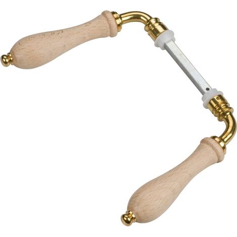 Béquille de porte double bois brut - Carré 7 mm - Poire - Dubois ind (1/5)