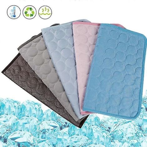 Tapis rafraîchissant pour animaux, couverture rafraîchissante pour chiens et chats, gris, taille M (60-50 cm). (1/4)