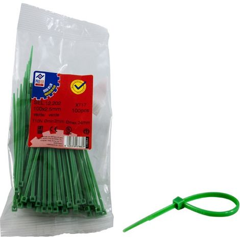 COLLIER DE CÂBLE NYLON VERT B/100