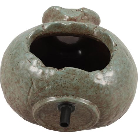 Pot Céramique Cascade Fontaine Eau pour Jardin et Aquarium Décoration Extérieure avec Circulation Distributeur Eau pour Bassin et Étang Style Vintage Vert