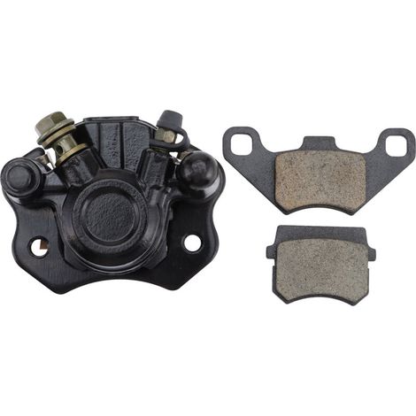 Ensemble étrier de frein à disque arrière rouge avec plaquettes de frein, adapté aux VTT/karts 4 places/véhicules tout-terrain de 50 à 250 cm³, pièces de modification de frein de roue arrière. (1/5)