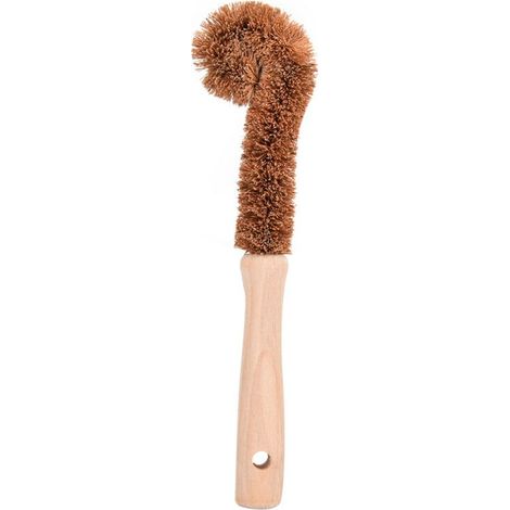 Bardusch-Brosse en fibre de coco à long manche en bois, idéale pour nettoyer bouteilles, cafetières et verres. (1/4)