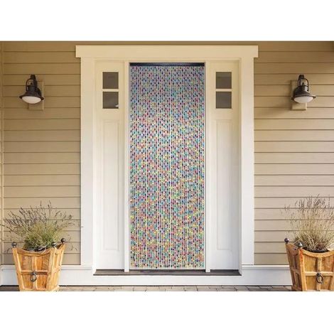 Morel Tenda Colorata in Perle di Legno Multicolore 90x200 cm