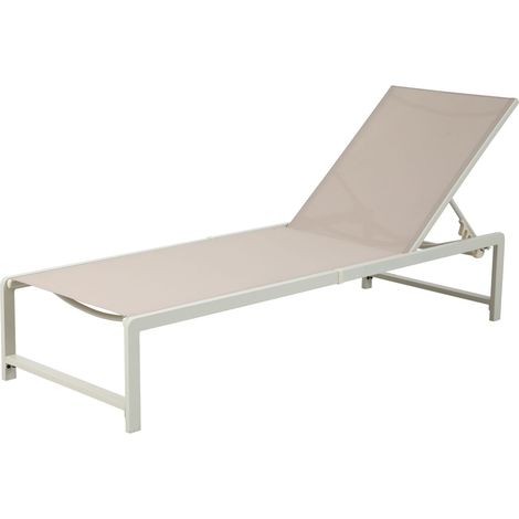 Axi Zane Transat En Beige / Marron Bain De Soleil Avec Structure Métallique Réglable En 5 Positions Chaise Longue D'Extérieur / De Jardin (1/5)