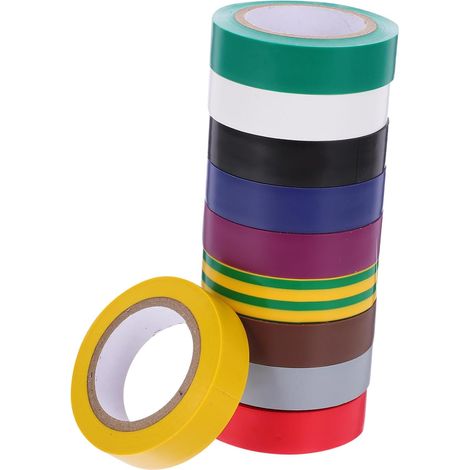 Ruban isolant électrique en PVC pour la gestion des câbles, lot de 10 (1/5)