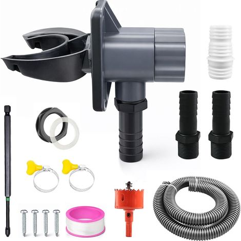 Collecteur d'eau de pluie 70-110 mm avec tuyau de 1 m, joint d'étanchéité et autres accessoires, collecteur d'eau de pluie pour surface de toit de 80 m² et citerne de pluie, collecteur d'eau de pluie (1/5)