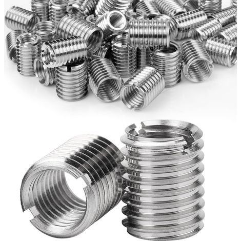 Lot de 12 inserts filetés M12 sur M8 x 8 mm en acier inoxydable (1/5)