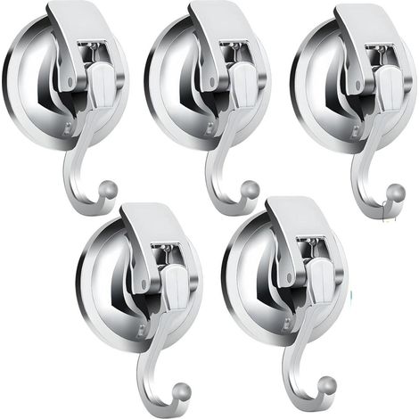Gancho De Succión - Diámetro 6 Cm - Capacidad De Carga 6 Kg - Para Azulejos Vidrio Acero Inoxidable Mármol Y Pintura Látex - Ideal Para Cocinas Baños Campers Oficinas Y Dormitorios - 5 Unidades (1/5)
