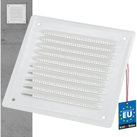 Grille De Ventilation Carrée - 1 Unité - Acier - Avec Moustiquaire - Résistante Corrosion - Pour Façade Et Mur - 16,5x16,5 cm - Blanc (1/5)