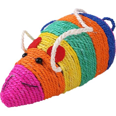 Tiragraffi per Gatti Topolino Gioco Iuta Affila Unghie Forma Topo 24x10cm