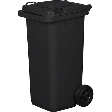 Poubelle de 120 l, grand conteneur externe en graphite