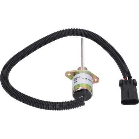 Soupape Solénoïde d'Arrêt Moteur pour Excavatrice Kubota V2203 DI, 1503ES 12A5SUC9SCC28, 12V DC, Coupe-Carburant Électrique (1/5)