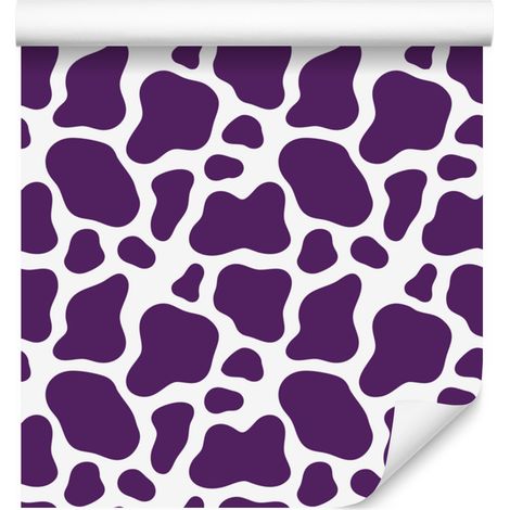 Papier peint à motifs de vaches, prune et violet, pour salon et chambre, 50 x 1000 cm (1/5)