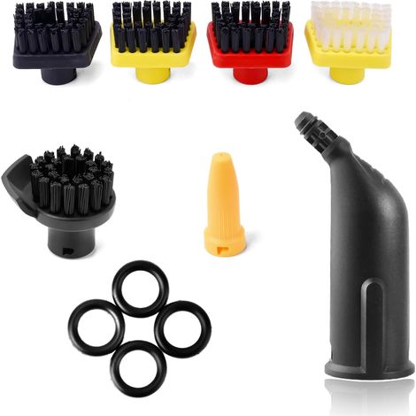 Accessoires pour nettoyeur vapeur Kärcher Easyfix SC1 SC2 SC3 SC4 SC5 Set de buses avec bague d'étanchéité et 5 brosses pour Kärcher