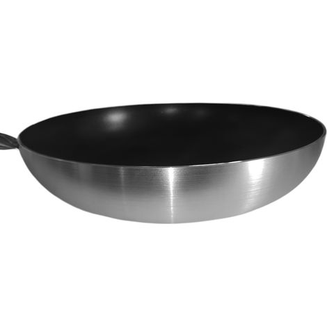 Padella Alta svasata Alluminio 3 mm rivestimento in antiaderente Greblon 3C Manico Inox uso professionale e domestico adatta a piani Gas Elettrico Induzione Saltapasta chef - MISURA: Diametro cm 36