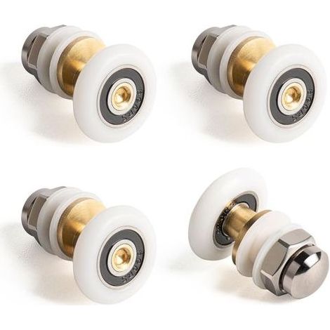4 Pcs Roulette Porte Coulissante Douche 23mm, Poulie Excentrique pour Portes Cabine Douche Coulissante, Rechange de portes en verre (1/5)