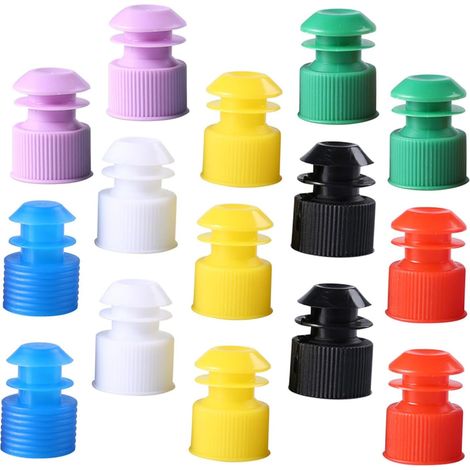 Lot de 100 bouchons en plastique tubes à essai filetage 12 mm (1/5)