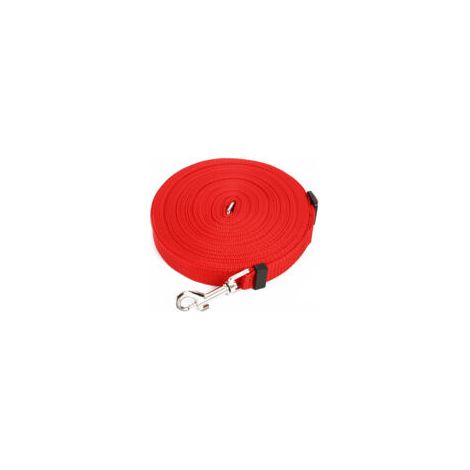 Laisse longue pour chien, 15 m, rouge, 2 cm, pour entraînement (1/4)