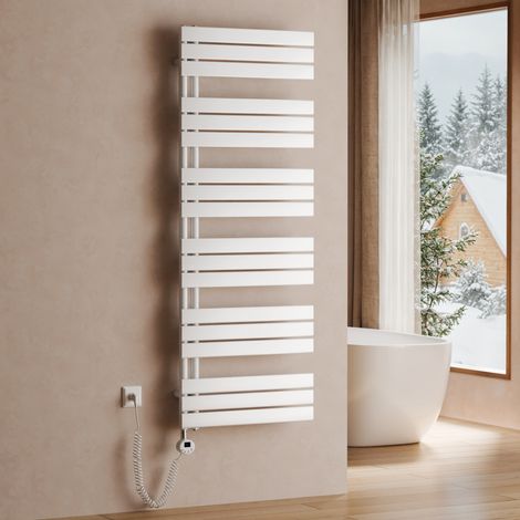 Sèche-serviette électrique 1000 W, 1600 x 600 mm, thermostat WiFi, blanc – S'AFIELINA