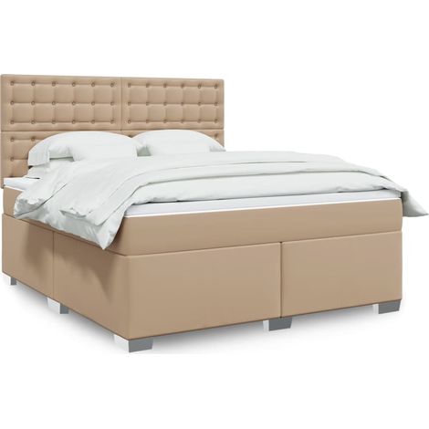Boxspringbett Matratze Cappuccino-Braun 180x200 cm Kunstleder (1/5)