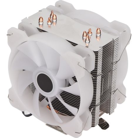 Ventilateur double RGB pour processeur, refroidissement rapide et efficace, compatible Intel et AMD.