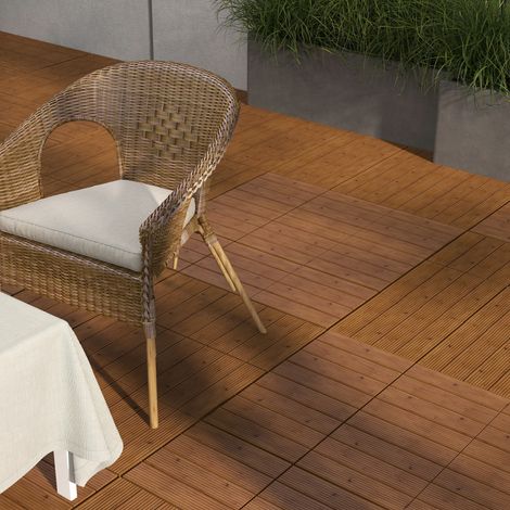 Terrassenfliesen – Deckbelag – 12er-Pack, max. Fläche 1,08 m² – Klicksystem, sehr einfache Verlegung