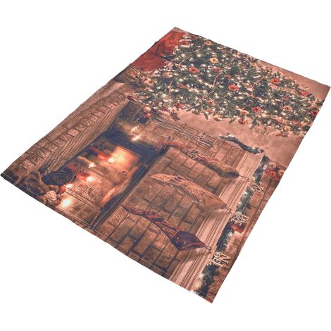 Rideaux de Noël décoratifs occultants à motifs colorés 3D pour chambre, salon et salle de bain, 150 x 166 cm (1/5)