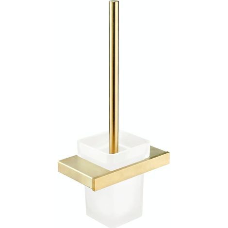Brosse WC Balai Toilette WC - Brosse Toilettes WC et Support Or - Brosse Toilette Suspendu en Acier Inoxydable SUS304 (1/5)