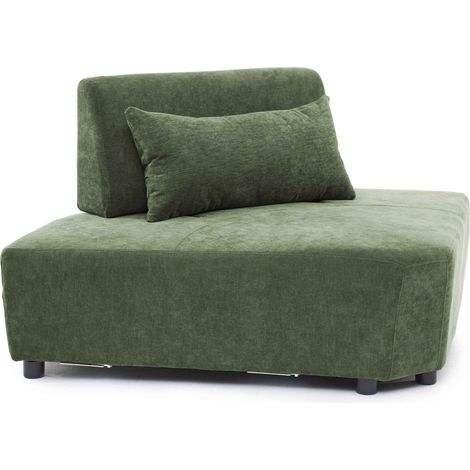 Fauteuil d'angle canapé modulable dossier ajustable 170 cm vert - Callisto (1/5)