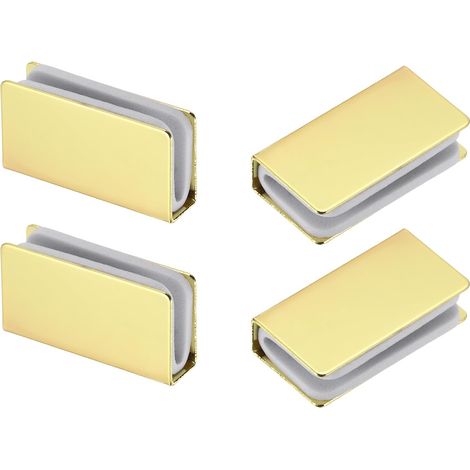 4Pcs 1.6" Verrou Magnétique, Clip Pour Armoire En Verre, Attache Rectangulaire Métallique Ajustable Sans Cadre Pour Armoire, Porte En Verre, Garde-Robe, Or (1/5)