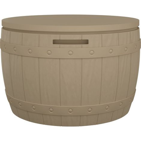 Cassetta portaoggetti per mobili da giardino 3 in 1 in polipropilene marrone chiaro 020013028