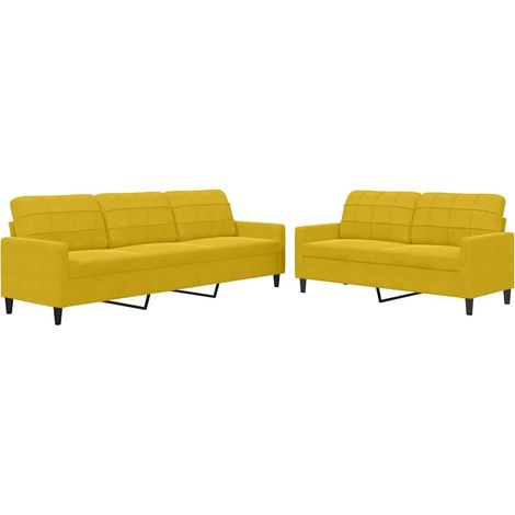 Maison Exclusive - Set di Divani 2 pz con Cuscini giallo in Velluto