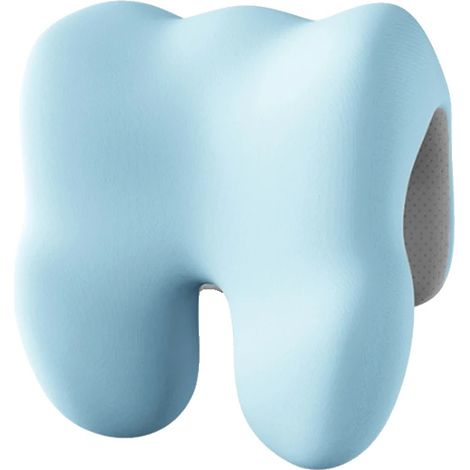 Cojín para silla de oficina, diseño ergonómico, material transpirable, 27x26x18cm, azul (1/2)