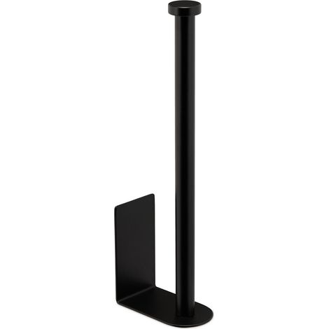Portarrollos autoadhesivo negro para papel higiénico (capacidad para 2 rollos)
