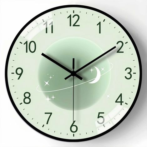 Horloge murale étoile et lune (20 cm), silencieuse, décoration spatiale onirique, cadeau original (1/5)