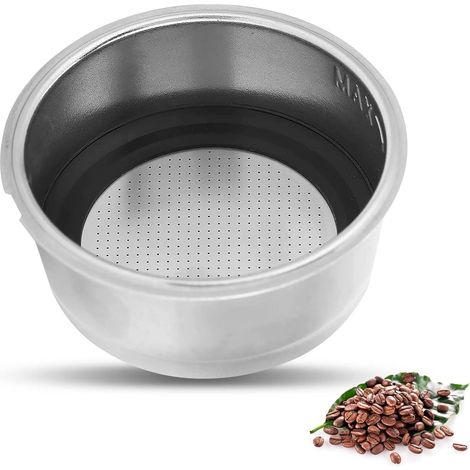 51-mm-Kaffeefilterhalter, wiederverwendbarer Permanent-Kaffeefilter, Filterlose Kaffeekörbe, Edelstahl, Ersatzteil für Kaffeemaschinen (Doppeltasse) (1/5)