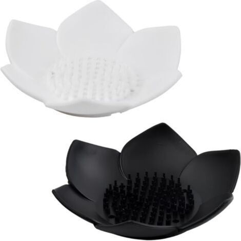 2 Pieces Lotus Shaped Soap Holder, Bathroom Soap Dish, Silicone Soap Holder, for Bathroom, Kitchen (1/5)