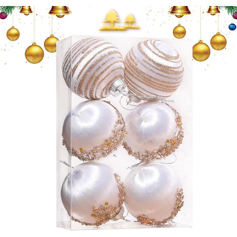 Lot de Boules de Noël incassables en Velours avec Ficelle en métal pour fête à la maison (1/5)