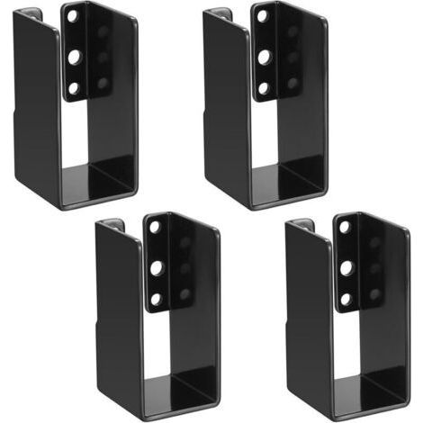 4 Pcs Equerre de Fixation Sabot Charpente, Connecteurs Fixation Poteau Bois 1.57x3.4, Connecteurs de Poutres, Connecteur de Solive Poutre Bois, Équerre de Solive pour 40x88 mm Poteau Sur Terrasse (1/5)
