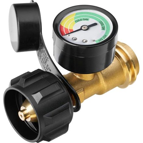 Irovami Jauge de niveau propane pour bouteille Indicateur de gaz Type1 – Cuivre, universel pour BBQ, camping-car, chauffage (1/5)