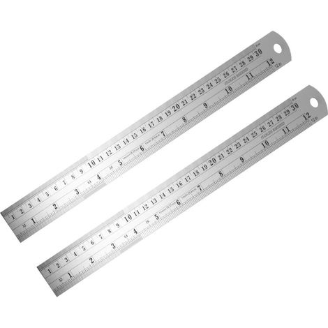 Règle double échelle en acier inoxydable LALAFINA (4 pièces) (1/5)