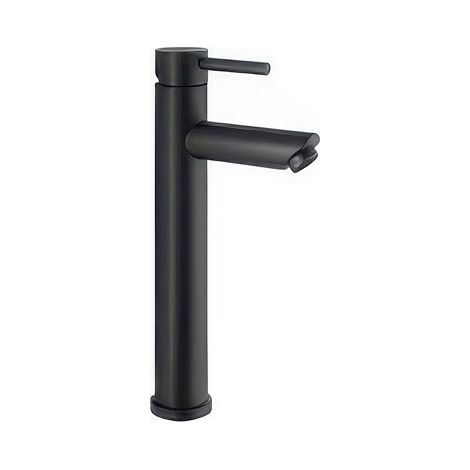 Miscelatore Lavabo Alto Gedy Garda Nero Opaco in Acciaio Inox AISI 304 con Bocca Fissa