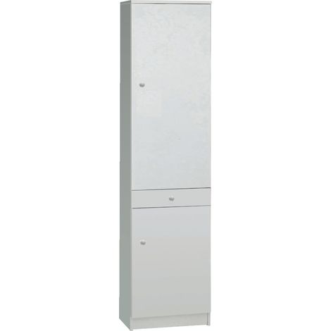 Mobile soggiorno multiuso credenza design moderno 2 ante 3 vani Lesly - Bianco (1/5)
