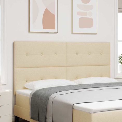 LED Kopfteil mit LED-Lichtleisten Creme 180 cm Stoff (1/5)