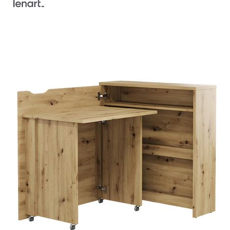 Lenart Bureau extensible avec rangement 90cm OFFICE CONSUS SLIM CW02L chene artisan gauche (1/4)