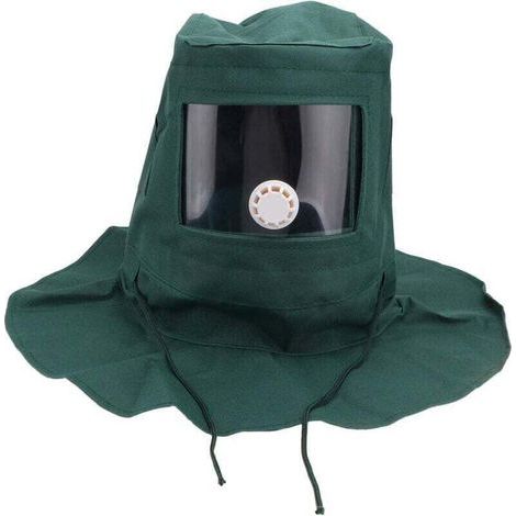 Casque masque de protection, coupe-vent et anti-poussière pour le sablage. (1/4)